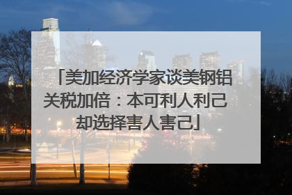 美加经济学家谈美钢铝关税加倍：本可利人利己 却选择害人害己
